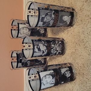5 Vintage Hollywood glass tumblers